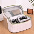 thumbnail image 3 of Travel Makeup Bags for Women, Quilted Makeup Bag, Cosmetic Bags for Women, Makeup Brush Bag with Adjustable Dividers, Makeup Brush Travel Case, Portable Cosmetic Storage Bag with Soft Cute Handle, 3 of 6
