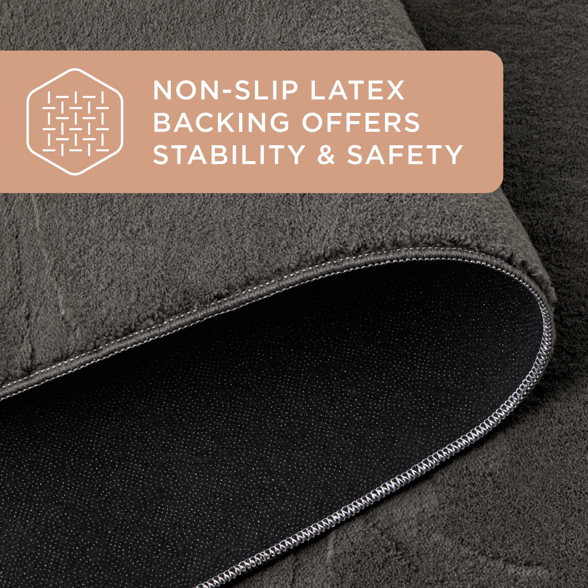 TOWN & COUNTRY EVERYDAY Rae Abstract Organic Soft Felt Everwash®, Machine Washable Area Rug with Non-Slip Backing, Abstract Rug, Charcoal Grey, 1'7"x7'2"