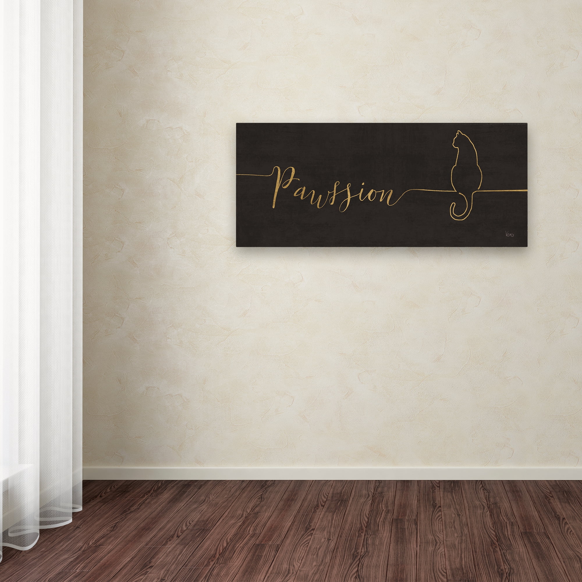 Trademark Fine Art 'Underlined Cats IV Black' Canvas Art by Veronique Charron