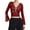 Red, variant on OSOLU Women Solid Color V-Neck Lace Long Sleeve Tops Elegant Slim Fit Blouse For Casual Or Formal Wear Shirts Boho Dailywear