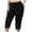 Black, variant on vigerkar Women's Plus Size Lace Trim Capri Leggings Stretch Crop Leggings Summer Tights Pants Grey, 3XL