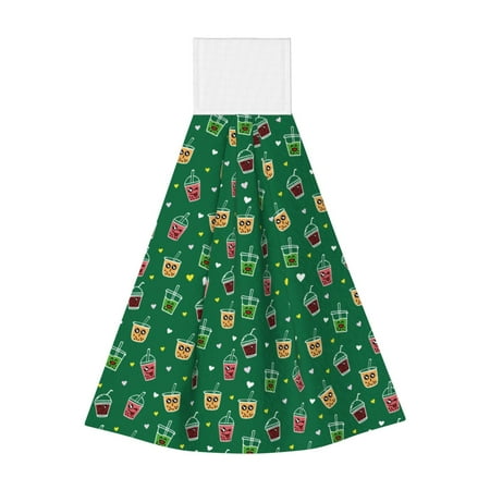 

Sikiie Milk Tea3 Hand Towel with Loop Hanging Towel Absorbent Tie Towels for Kitchen Tea Bar Bathroom Decor