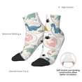 thumbnail image 6 of Rateoe Cute Dinosaurs Pattern Quarter Crew Socks,Toe Seamed Ankle Socks,Cotton Cushioned Breathable Athletic Crew Sports Socks, 6 of 7