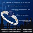 thumbnail image 2 of Gem Stone King 925 Silver 10K Yellow Gold Pear Shape Blue Sapphire White Moissanite and White Lab Grown Diamond Engagement Ring for Women (1.18 Cttw, Gemstone September Birthstone, Size 9), 2 of 4