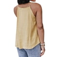 thumbnail image 5 of QAFOPEH Women Square Neck Sleeveless Lace Stitching Swiss Dot Printed Scoop Hem Top, 5 of 5