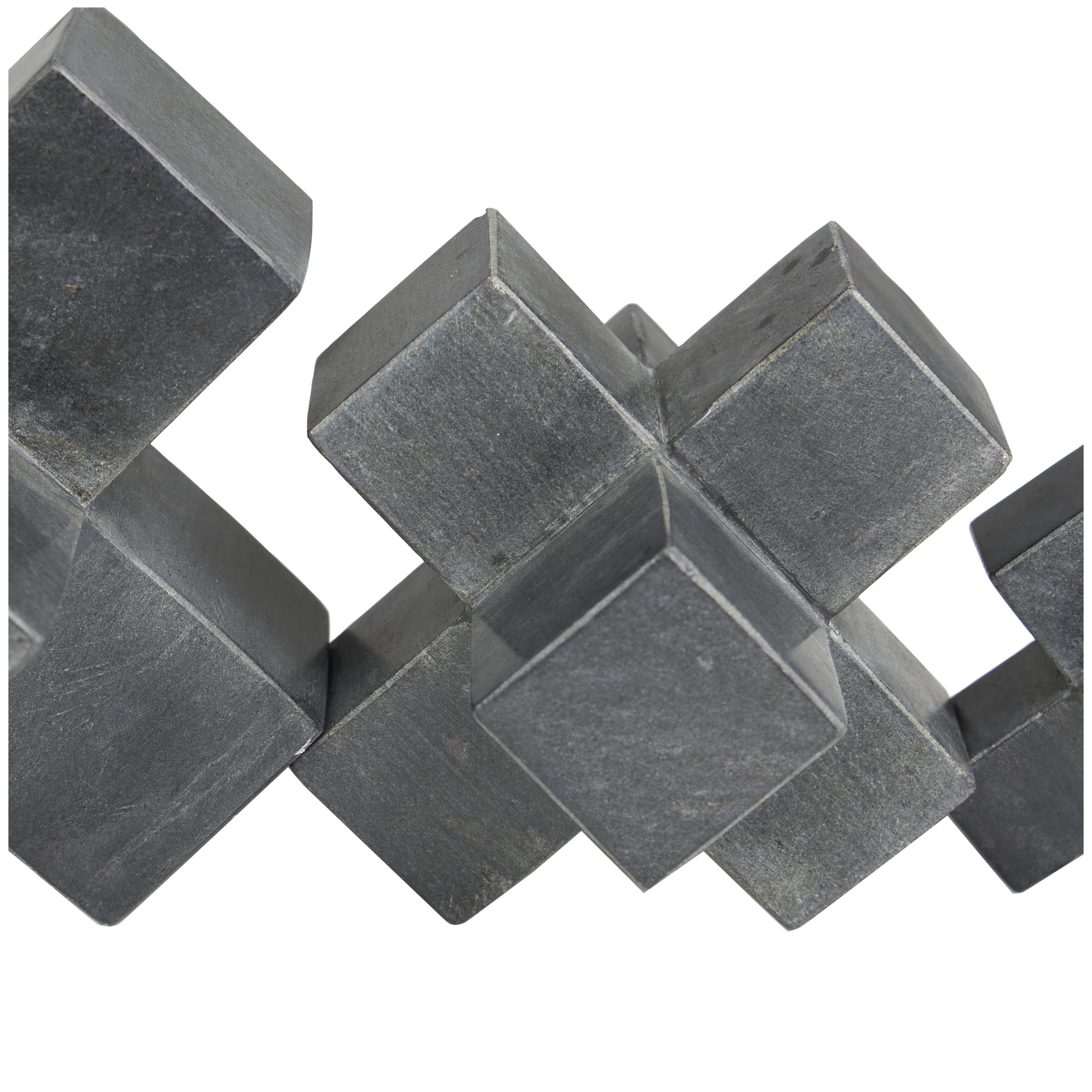 6", 5", 3"H Black Marble Geometric Jack Sculpture, by DecMode (3 Count)