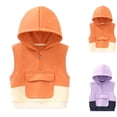 thumbnail image 6 of ZACPNCV Boys Girls Winter Hooded Puffer Vest Kids Lightweight Sleeveless Zipper Quilted Puffy Jacket Warm Soft Waistcoat Orange 1-2 Years, 6 of 6
