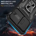 thumbnail image 7 of Rugged Case for Samsung Galaxy A32 5G, Sliding Lens Camera Cover Protection Ring Stand Compatible with Magnetic Car Mount Military Grade Shockproof Hybrid Case for Samsung Galaxy A32 5G, Black, 7 of 7