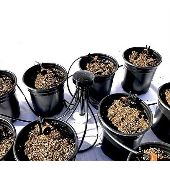 Home Grow Kit - Great Starter Hydroponics Drip Irrigation Kit! - Includes Tubing, Emitters, Manifold, Etc. (Plastic Pots Sold Separately)