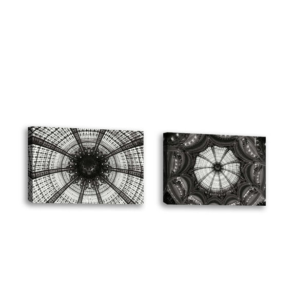 Set of 2 - Galeries Lafayette IV BW - Contemporary Fine Art Giclee on Canvas Gallery Wrap - wall décor - Art painting - 24 x 16 Inch - Ready to Hang