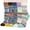 F-Multicolor, variant on Loritta 5 Pairs Warm Wool Socks for Women, Thick Knit Thermal Crew Winter Warm Socks Size 5-9