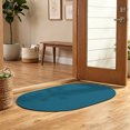 thumbnail image 5 of Oval Door Mat 18"×30" Solid Dark Absorbent Door Mat Outside Entrance Teal Low-Profile Non Slip Front Rug for Kitchen Bathroom Bedroom, 5 of 9
