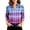 Multicolor A5, variant on Edvintorg Shirts for Women Trendy V Neck Lightweight Pullover Top 3/4 Length Sleeve Plaid Blouse Plus Size Women Clothes Multicolor M