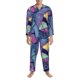 thumbnail image 3 of Balery Hip-Hop DJ Dolphin Pijama para Hombre de Dos Piezas con Manga Larga, Conjunto de Dormir y Descanso Suave con Bolsillos-Small, 3 of 7