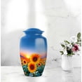 thumbnail image 6 of Sunflower Funeral Urn For Ashes Adult Male - Sunset Decorative Keepsake Urns For Ashes For Mother, Orange Cremation Urns For Adult Man And Woman, 10-inch Large And 3-inch Small Set Of 4, 6 of 7