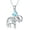 March-Aquamarine, variant on Elephant Necklace Birthstone Elephant Pendant Necklace for Women