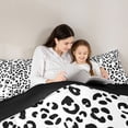 thumbnail image 5 of Castle Fairy Boys Girls Leopard Print Twin Comforter Sets,Black White Bedding Set, 5 of 8