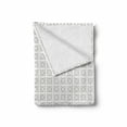 thumbnail image 2 of Geometric Soft Flannel Fleece Blanket, Monochrome Style Illustration of Abstract Ornamental Shapes in Squares, Cozy Plush for Indoor and Outdoor Use, 50" x 60", Dark Grey and White, by Ambesonne, 2 of 6
