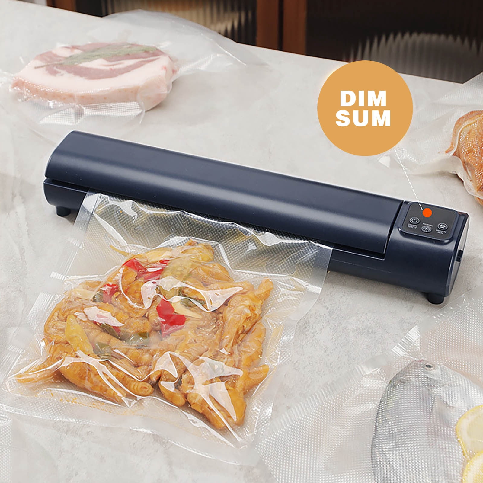 Food Vacuum Sealer Machine Automatic Air Removal Portable Sealing System, ABS, 1500mAh Rechargeable, Dry/Wet Modes, 10 Vacuum Bags Included