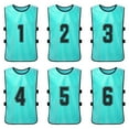 thumbnail image 1 of Carevas 6 PCS Adults Soccer Pinnies Quick Drying Football Team Jerseys Youth Sports Scrimmage Soccer Team Training Numbered Bibs Practice Sports Vest, 1 of 7