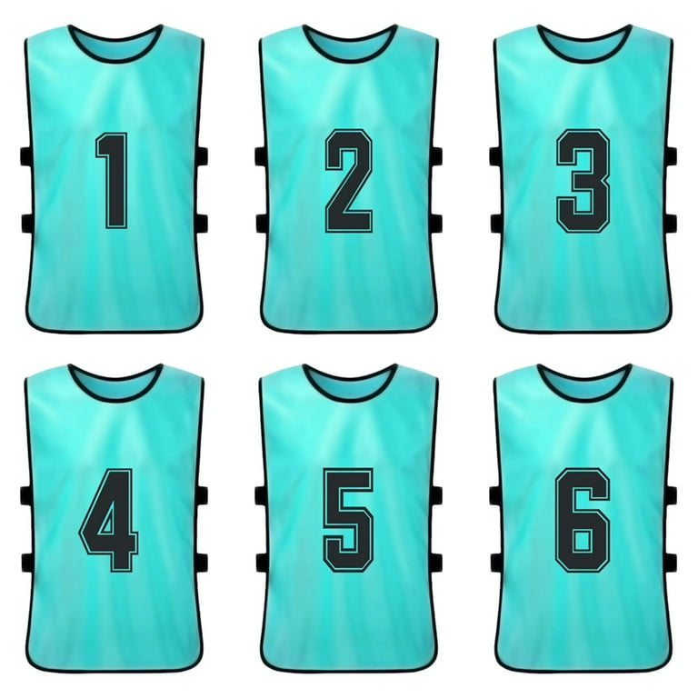 6PCS Kid's Football Pinnies Quick Drying Soccer Jerseys Youth