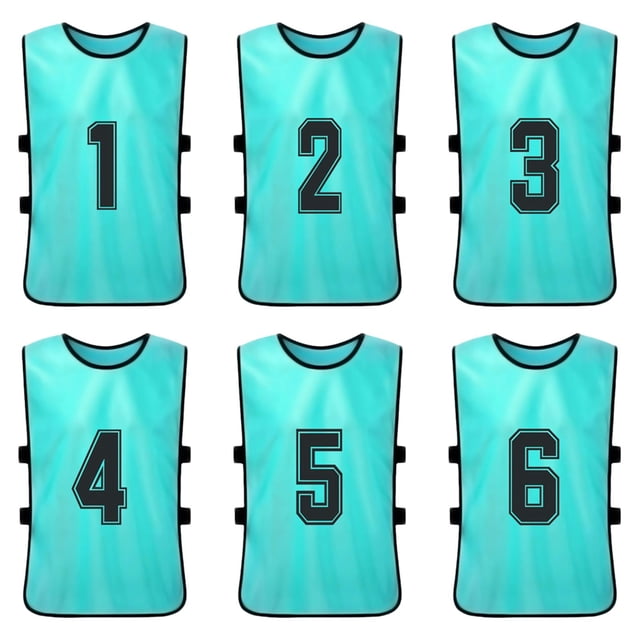 Chaleco 6PCS Kid's Football Pinnies Jerseys de fútbol de secado rápido Deportes juveniles Scrimmage Tomshoo Chaleco