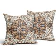 thumbnail image 2 of Tan Blue Brown Ethnic Boho Pillow Covers 16X16 Inch Bohemian Carpet Vintage Pillow Cases Black Grey Terracotta Throw Pillows Set of 2 Home Decor for Room Bedroom Outdoor Porch Patio Cushion, 2 of 6