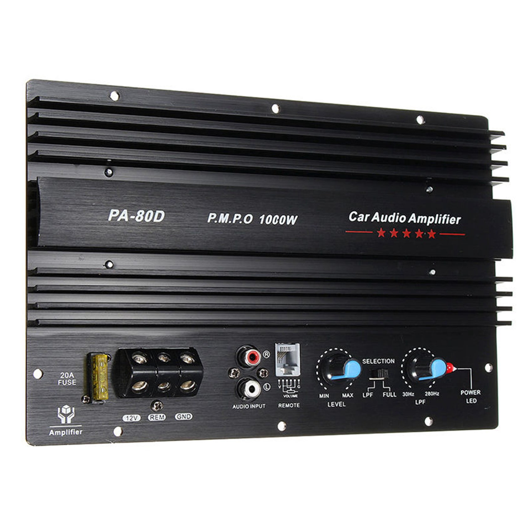 2X 12V 1000W Mono Car Audio Power Amplifier Powerful Bass Subwoofers Amp PA80D,2* Car Audio Amplifier,black