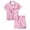 Pink, variant on WOYY Toddler Girl's Pajamas Bowknot Prints Satin Snug-Fit Sleepwear Sets,2-Piece,Sizes 3-13T