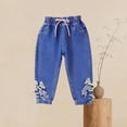 thumbnail image 4 of LEKWK Girls Denim Shorts with Bow Pearl Details Cute Jean Pants Elastic Waist Summer Bottom Casual Back to School Clothing Outfits, 4 of 8