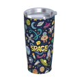 thumbnail image 2 of Kll Colorful Space Stainless Stainless Steel Vacuum Insulated Coffee Cup 20 Oz Lids And Straws,1 Metal Straws,1 Cleaning Brush, 2 of 9