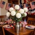 thumbnail image 4 of Miwamany 4th of July Chrysanthemum Artificial Flowers 4th of July Patriotic Flower Faux Silk Mums with Stem Balls Flowers for Home Decor Memorial Day Table Centerpieces Decoratio, 4 of 6