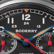 BODERRY Titanium Mechanical Chronograph Field Watches Wristwatch 100M Waterproof New Clock Military Watch for Men