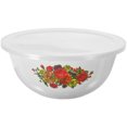 thumbnail image 1 of White Enamel Bowl with Lid for Home Retro Style Kitchen Basin MultiFunctional Use Large Capacity 10.24 Inches, 1 of 9