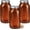 Amber, variant on 6 count 64 oz Glass Mason Jars Glass Mason Jars Canning Container Set Embossed Half Gallon Fermenting Container with Airtight for Canning Freezing Preserving Beverages Decor ()
