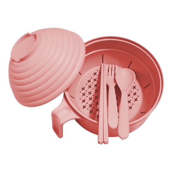 Visland Microwave Ramen Cooker Bowl Set with Chopsticks Noodle Bowl Microwavable Fast Ramen Pot for College Students BPA-Free Heat-Resistant Handles Phone Holder Stand