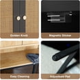 thumbnail image 6 of Conate Rattan Over The Toilet Storage Cabinet, Bathroom Storage Cabient with Rattan Doors, Metal Legs and Adjustable Shelf, Bathroom Storage Shelf Organizer, Black, 6 of 6