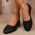 thumbnail image 3 of Women's Lightweight Low Wedge Leather Loafers Comfortable Slip On Pointed Toe Business Dress Work Shoes White Size 8.5, 3 of 6