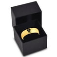 thumbnail image 3 of Tungsten Heart and Key Band Ring 7mm Men Women Comfort Fit 18k Yellow Gold Dome Polished, 3 of 4