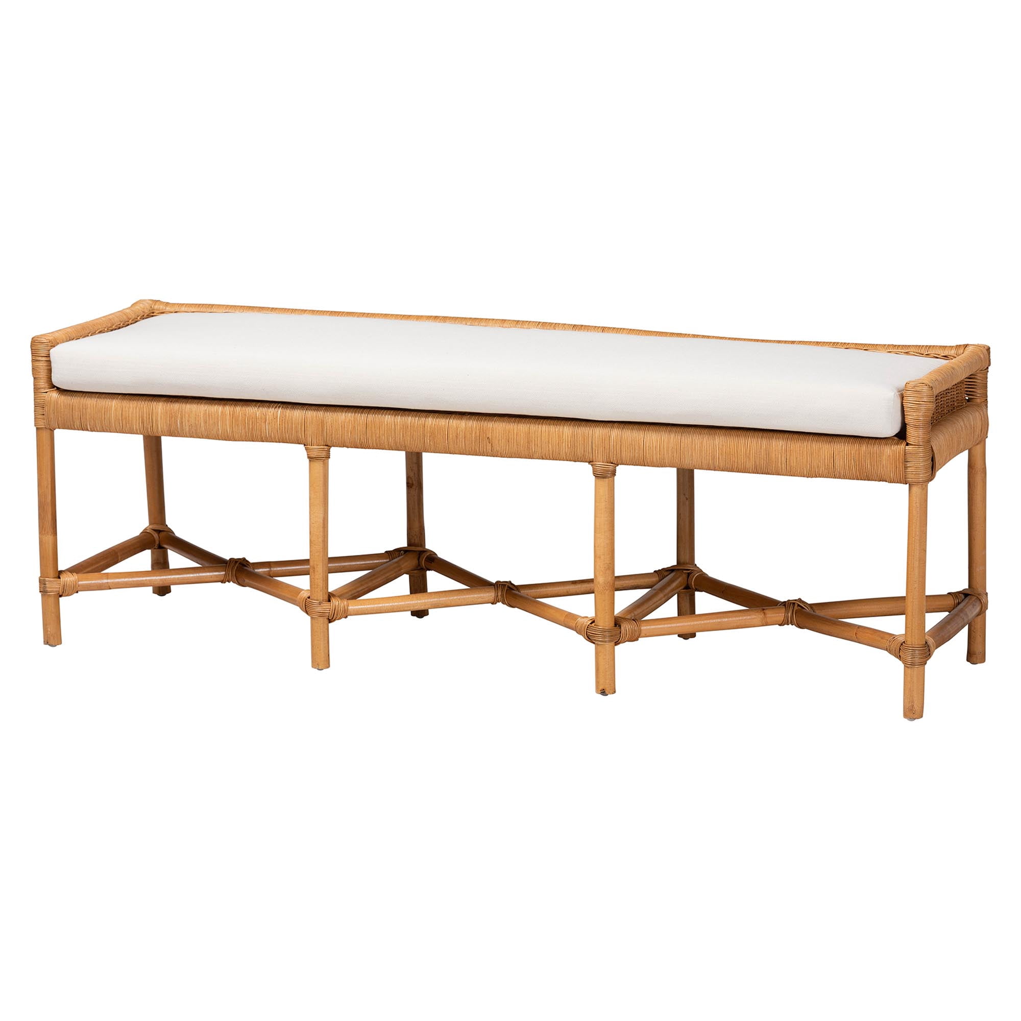 bali & pari Adonia Boho Accent Bench, Natural