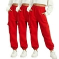 thumbnail image 2 of hengsof Three Pack Solid Color Jogger Pants for Boys and Girls Elastic Waist Side Pocket Sweatpants Casual Comfort Fit Trousers for Active Play Size 4-14 Years, 2 of 5