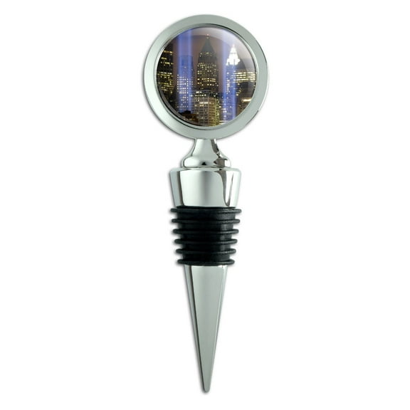 New York City Skyline Sky Lights Wine Bottle Stopper