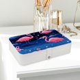 thumbnail image 6 of Flamingo PU Leather Jewelry Box with Removable Compartment and Earring Holder, Portable Travel Organizer, 6 of 6