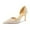 Gold Glitter, variant on XYD Women Elegant Crystal Studs Wedding Pointed Toe Pumps Petal Waved Mid Heels D'Orsay Bridal Shoes Size 7 White Satin