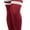 Burgundy, variant on Women's Athletic Acrylic Thigh High Long Socks w/ Three Stripe Top - Red/White/Blue
