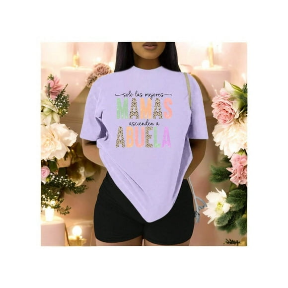 Playera Blusa Mujer Solo Las Mejores Mamás Ascienden a Abuela Regalo Tierno para Abuelas y Futuras Abuelas Color Lila Talla Mediana Marca Emil SaEs
