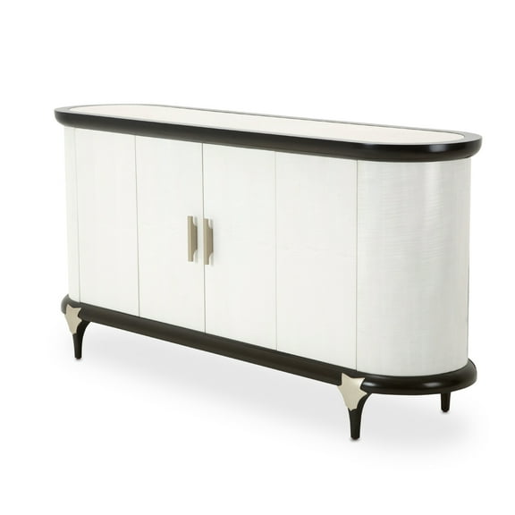 Paris Chic Wood & Marble Sideboard - White Anigre/Espresso