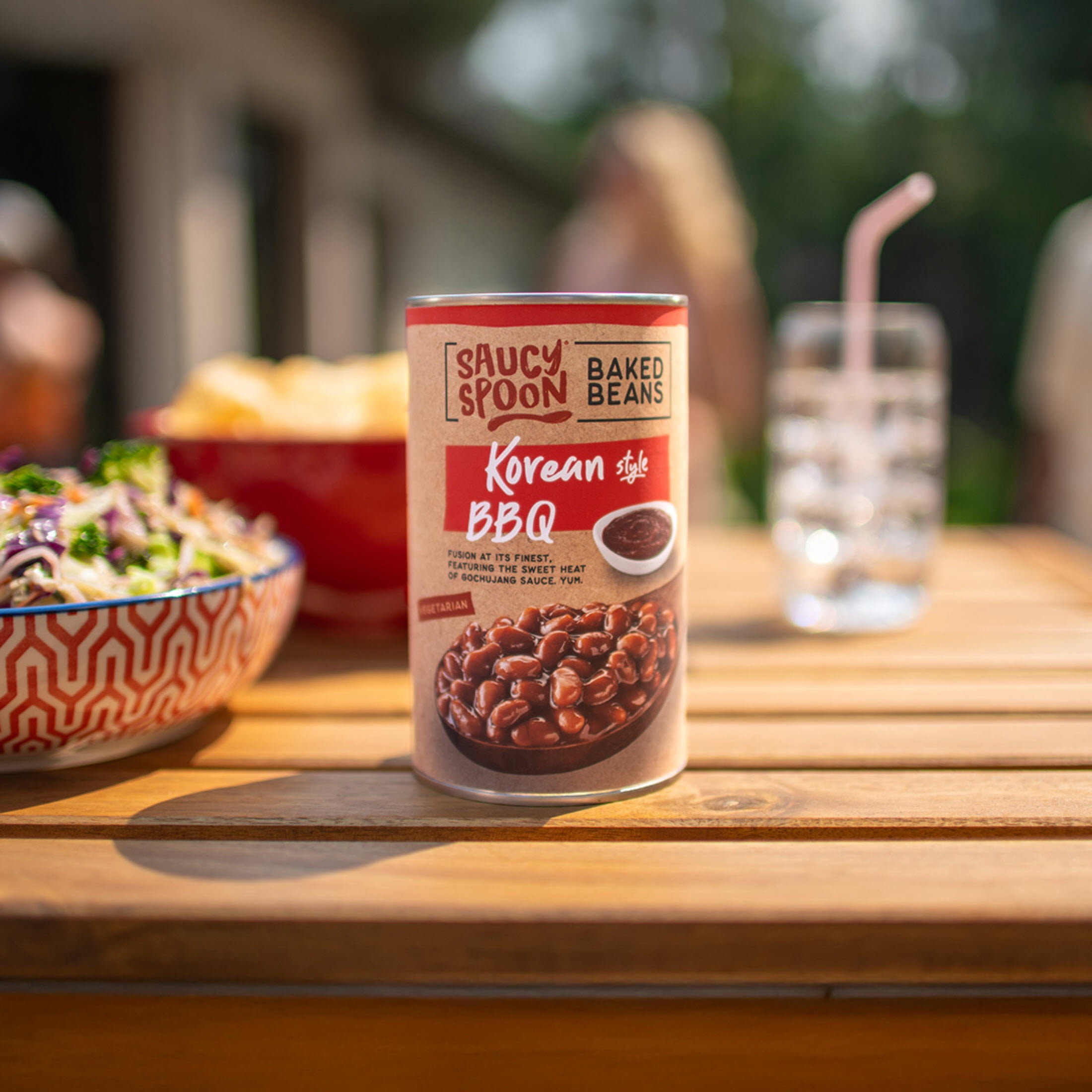 Saucy Spoon Korean Style BBQ Baked Beans, Canned Beans, 28 oz Can