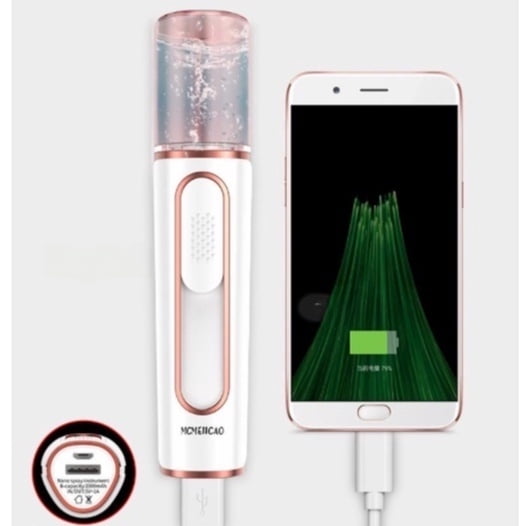 Nano Mist Sprayer 35ml Double hole USB Facial Body Steamer Moisturizing Portable Face Steamer Nano Facial Spray Cool Mist Spray