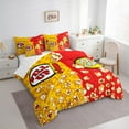thumbnail image 3 of Manfei Cinema Popcorn 7pcs Bedding Comforter Set,Movie Time Queen Bedding Sets,Yellow Red Queen Sheet Sets For Girl,Microfiber Bedroom Decor Reversible, 3 of 8
